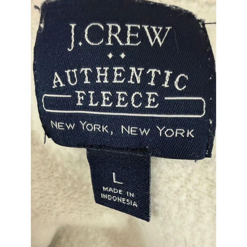 J.Crew Authentic Fleece Men's Large Oatmeal Henley Hoodie Pullover